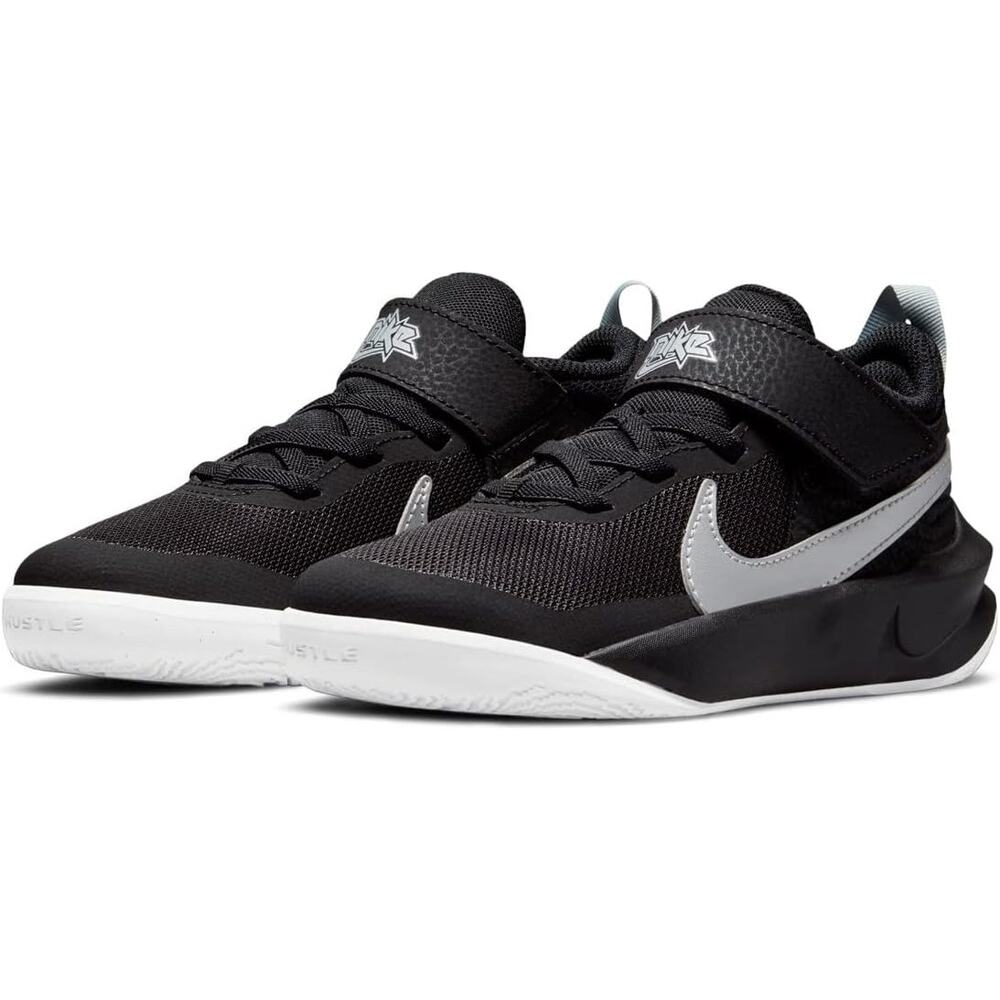 NWT Nike unisex Kid Team Hustle D 10,Black/Metallic Silver/Volt/White-Sz 1Y